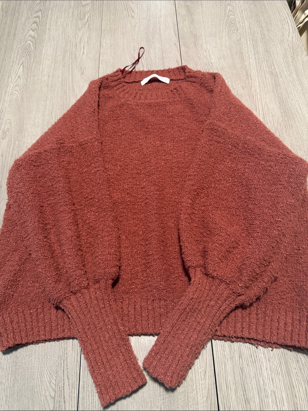 Altar'd State Cozy Rust Scoop Neck Sweater